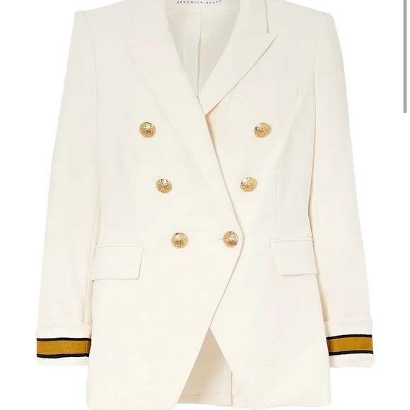 Veronica Beard Jackets & Blazers - NEW VERONICA BEARD Timber double-breasted grosgrain-trimmed crepe blazer
